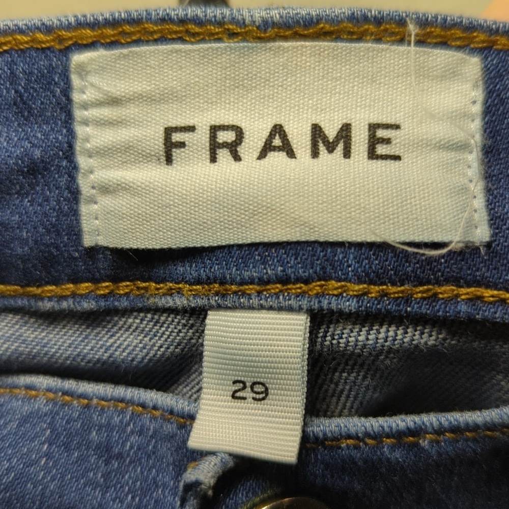 Frame Le Cutoff Denim Shorts Raw Hem Stretch Summer Women's Size 29 - Picture 3 of 6